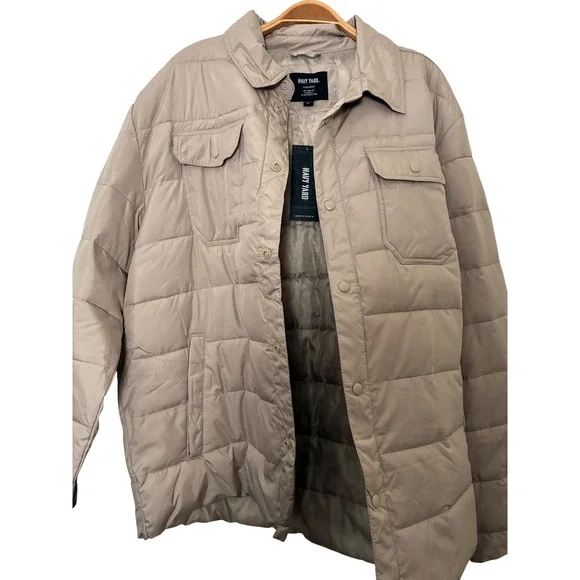 NEW! MENS NAVY YARD BEIGE QUILTED LIGHTWEIGHT JACKET. COLOR KHAKI SIZE X-LARGE - Picture 3 of 9